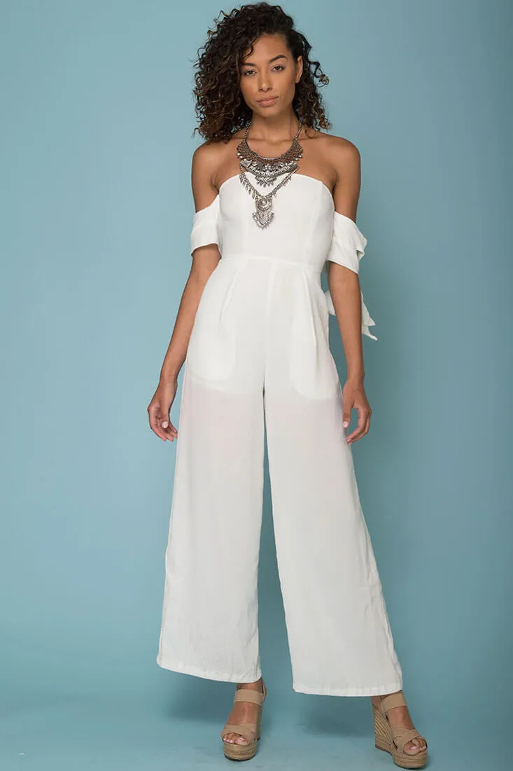 Kyndall Tube Top Jumpsuit White