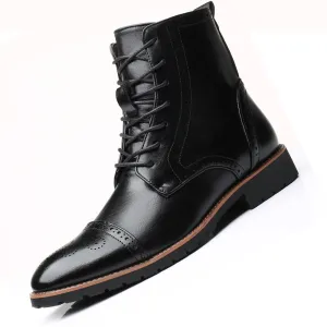 Martin Boots Men's Spring Trend England Boots Men Retro Leather Boot Versatile Hight-top Work Shoes Large Size Shoes