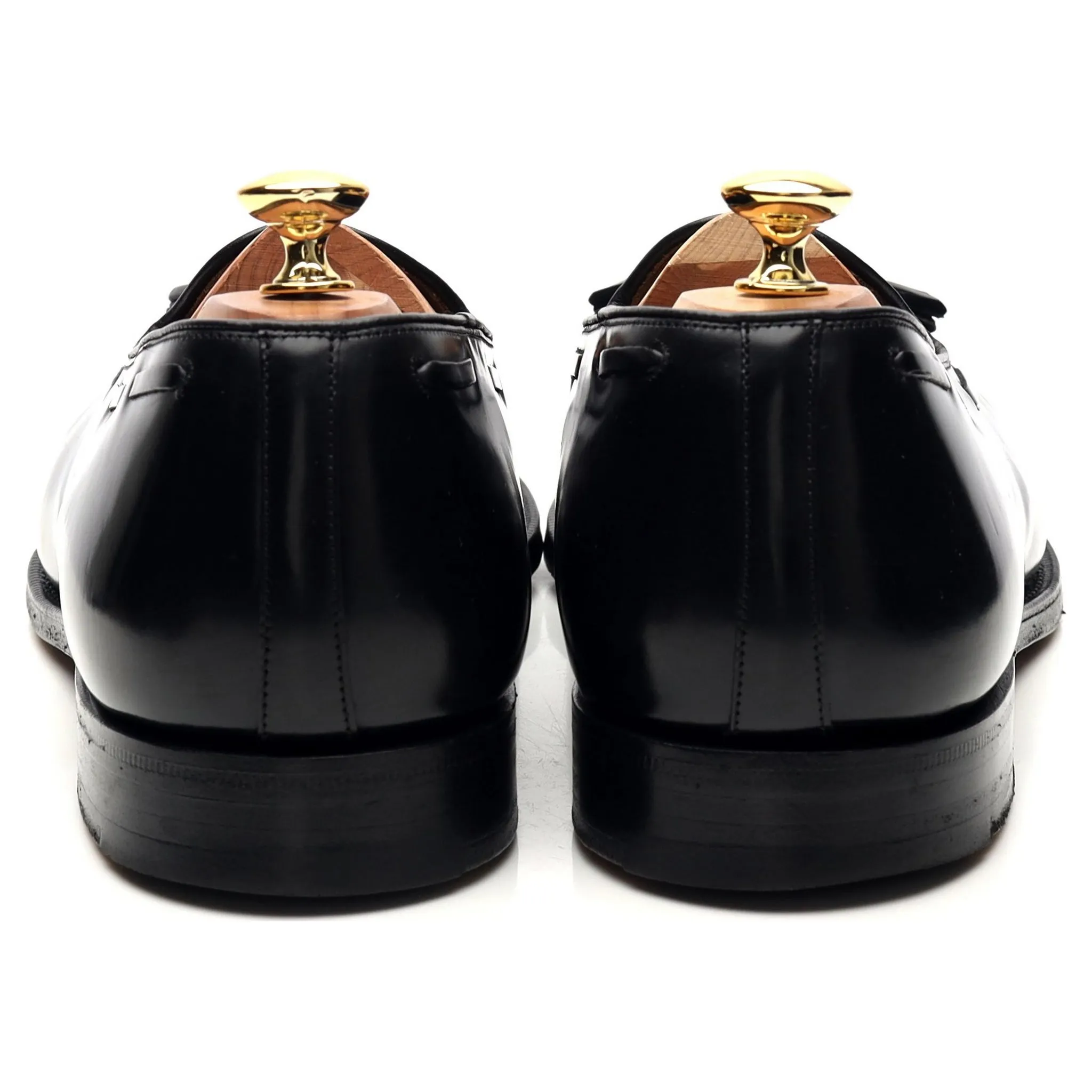 'Melbourne' Black Leather Tassel Loafers UK 11 F