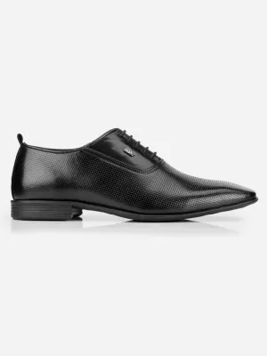 Men's Black Texture Finish Lace Up Formal (IX2031)