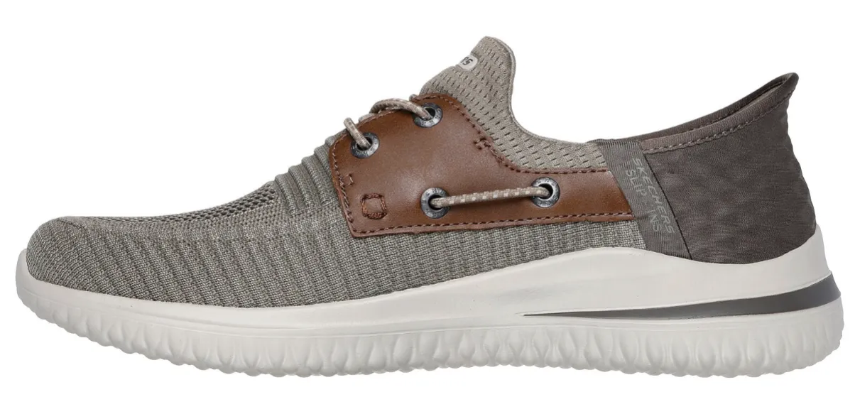 MEN'S SKECHERS SLIP-INS RELAXED DELSON 3.0-ROTH | TAUPE / BROWN