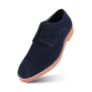 Monkstory Elegance Derby Suede Lace-Ups - Navy Blue