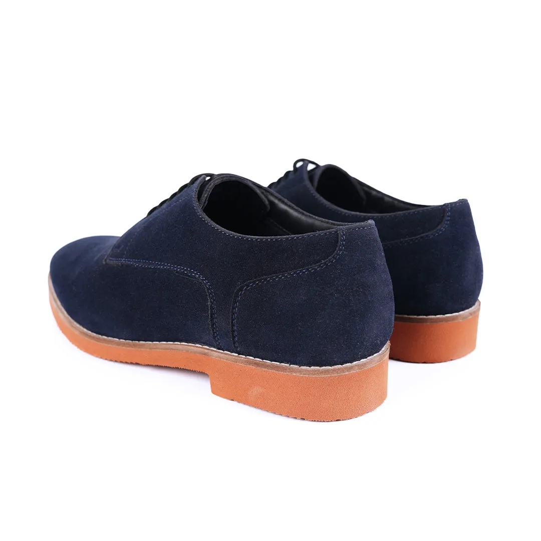 Monkstory Elegance Derby Suede Lace-Ups - Navy Blue