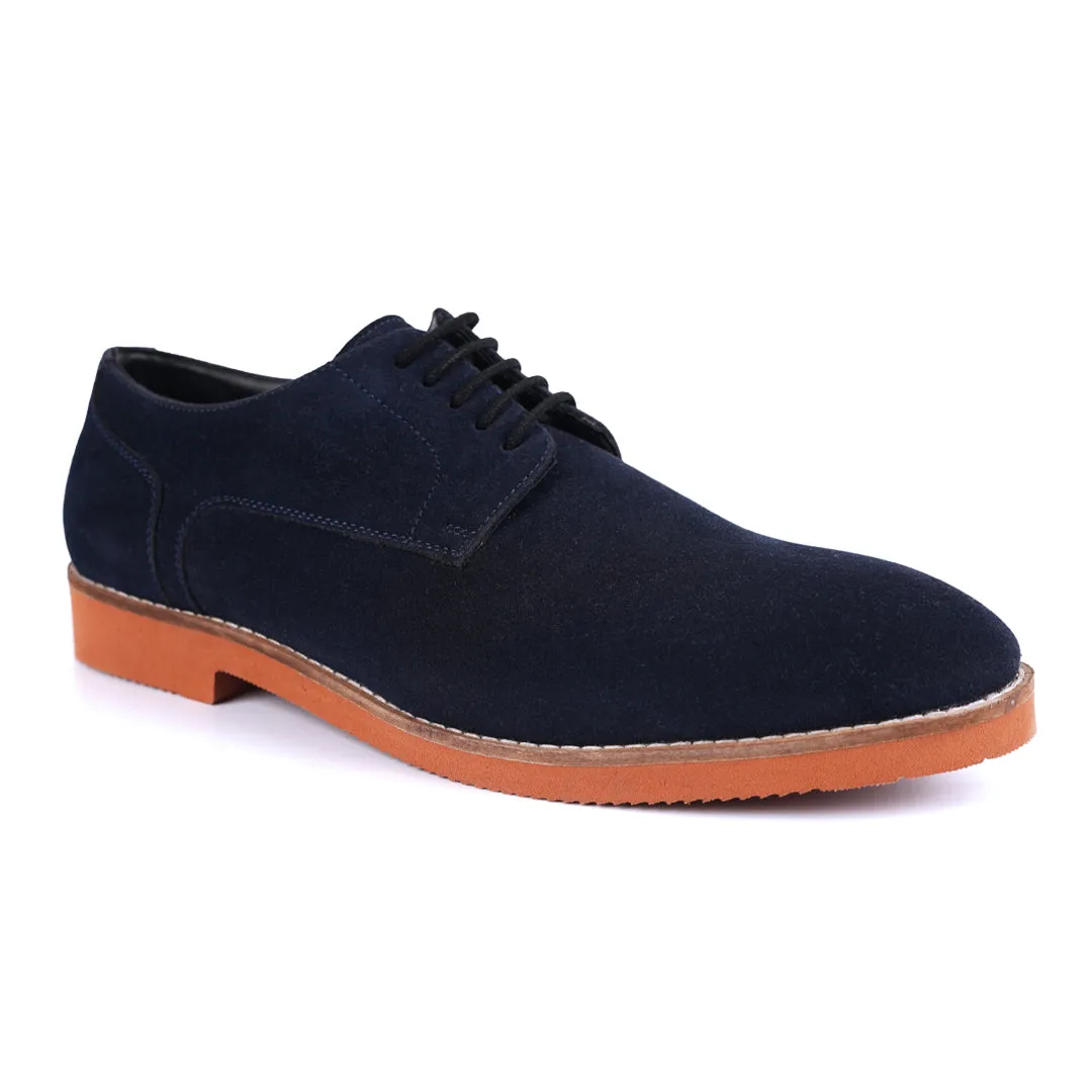 Monkstory Elegance Derby Suede Lace-Ups - Navy Blue