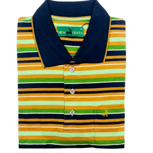 NEW GENTS Green Striped SS Golfer