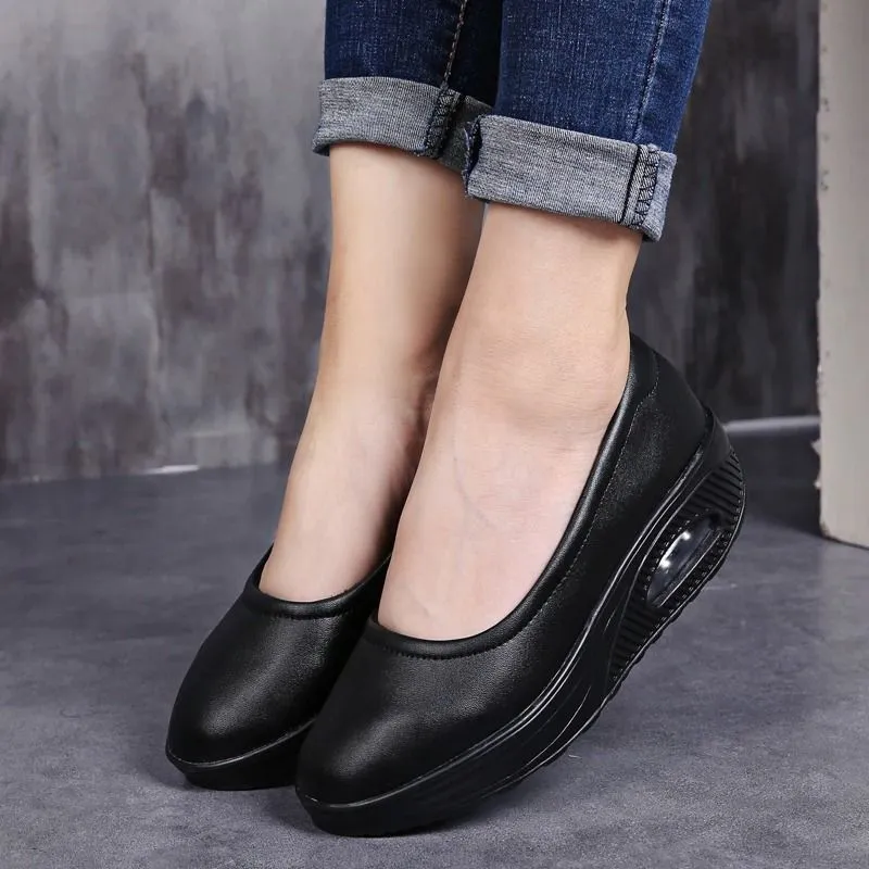 Nurse Walking Shoes For Women Height Increase Slip-ons