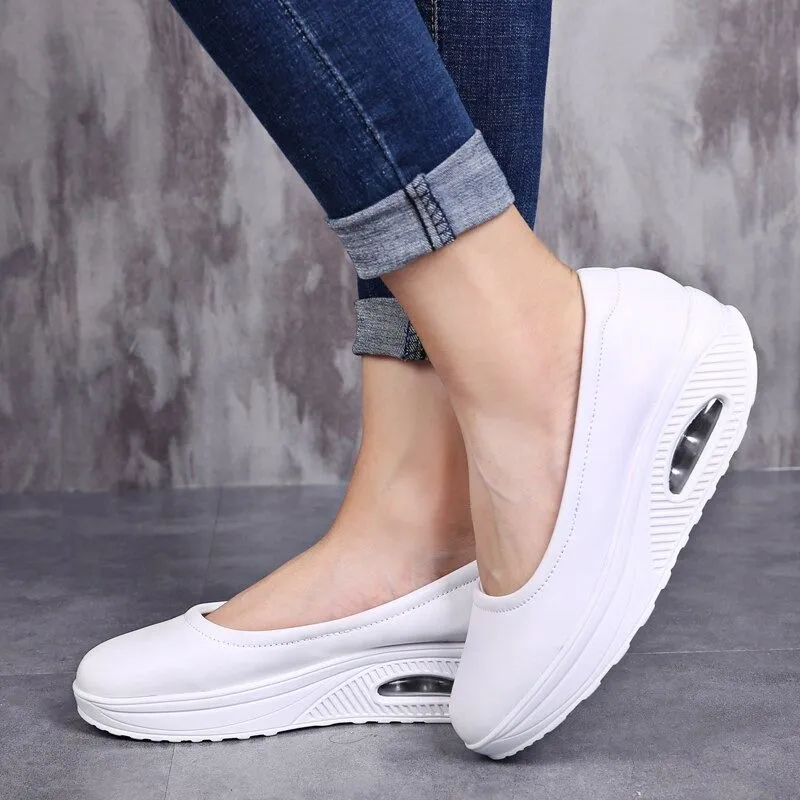 Nurse Walking Shoes For Women Height Increase Slip-ons