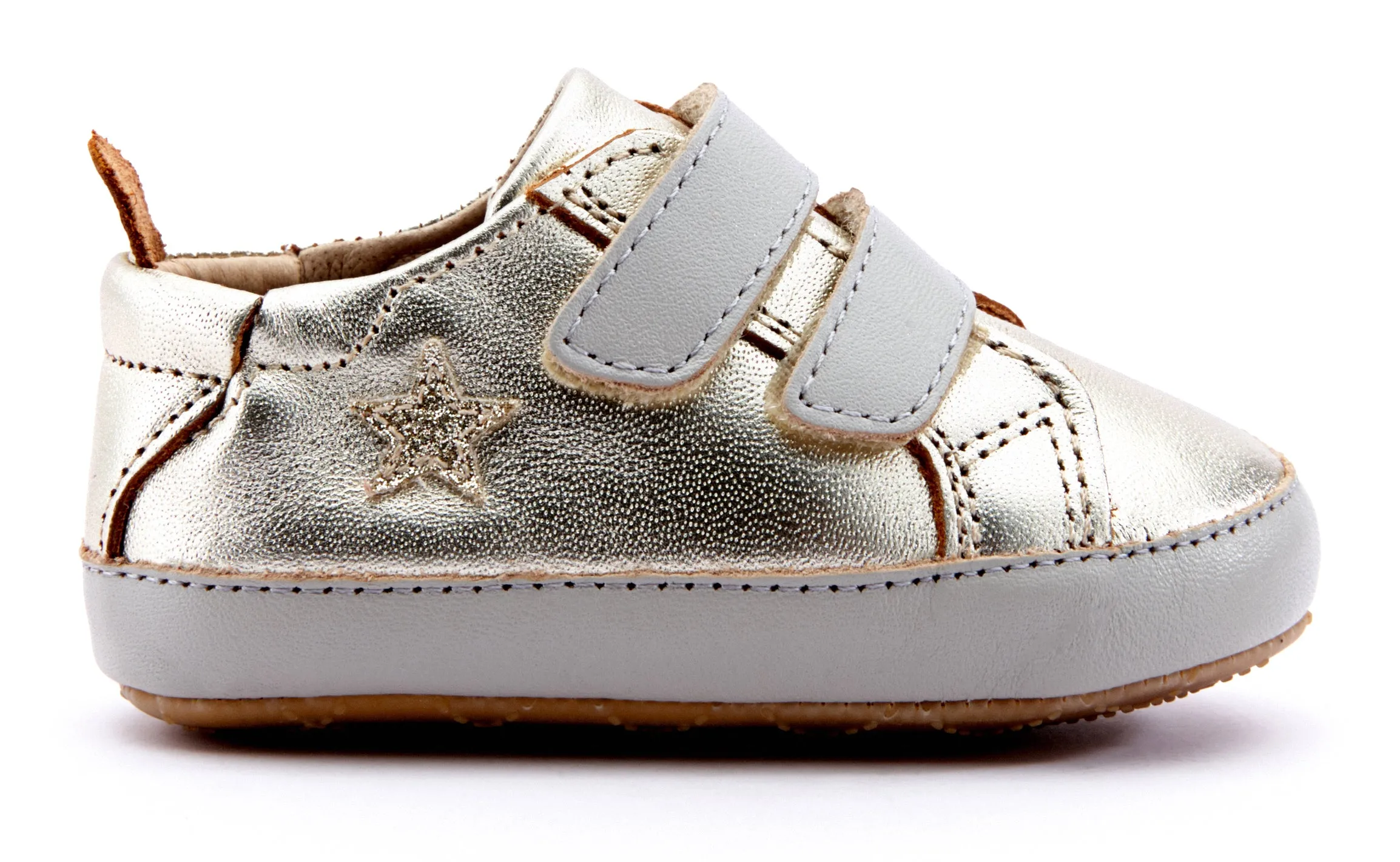 Old Soles Boy's & Girl's 0037R Star Markert Walker Sneakers - Gold/Gris/Glam Gold