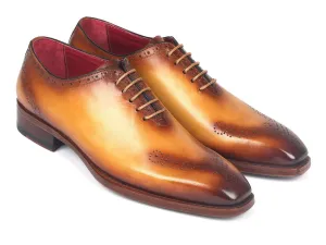 Paul Parkman Camel Leather Punched Oxfords