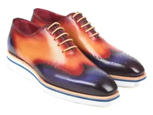 Paul Parkman Men's Blue & Camel Wingtip Oxfords