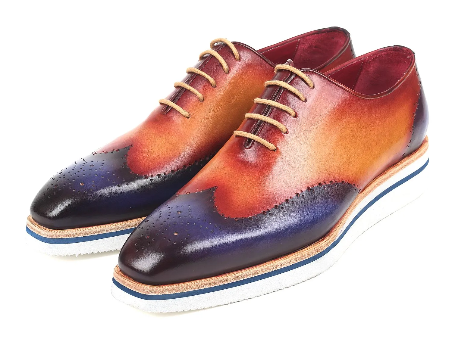 Paul Parkman Men's Blue & Camel Wingtip Oxfords