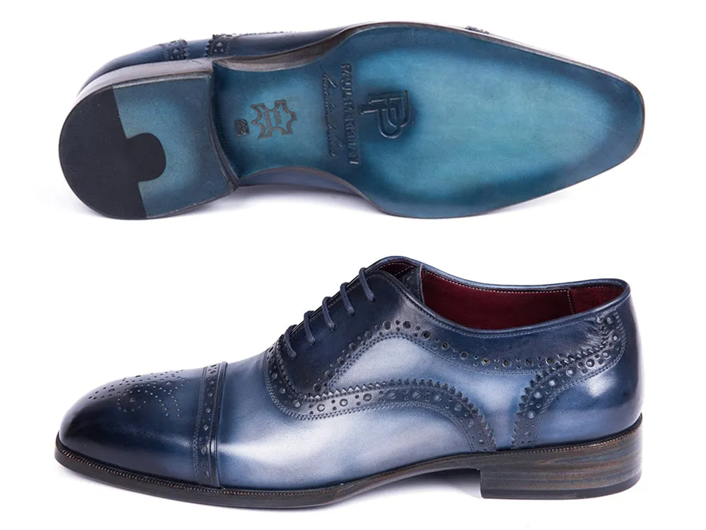 Paul Parkman Men's Blue & Navy Cap Toe Oxfords