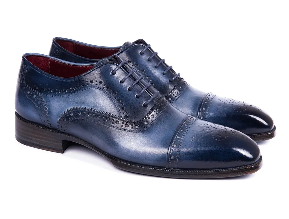 Paul Parkman Men's Blue & Navy Cap Toe Oxfords