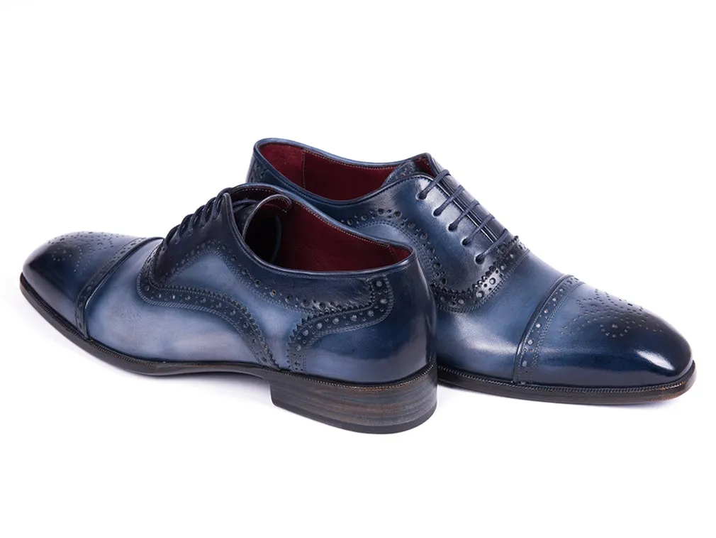 Paul Parkman Men's Blue & Navy Cap Toe Oxfords