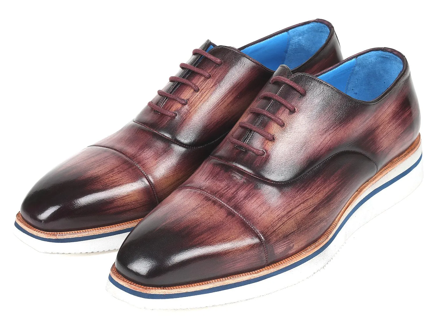 Paul Parkman Men's Purple Leather Oxfords