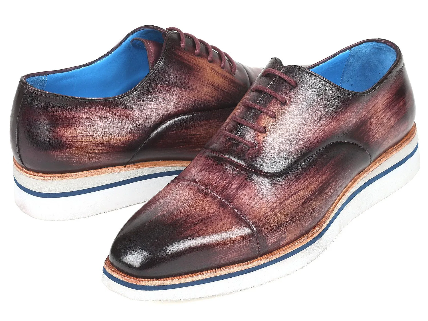 Paul Parkman Men's Purple Leather Oxfords