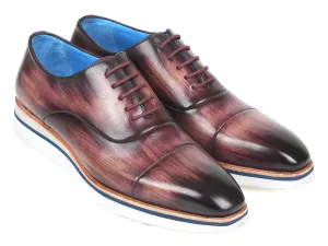 Paul Parkman Men's Purple Leather Oxfords