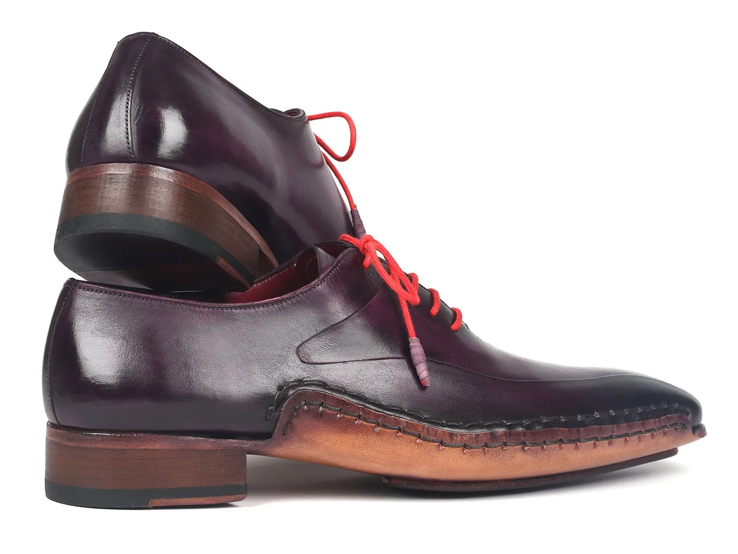 Paul Parkman Purple Leather Oxfords - Handmade