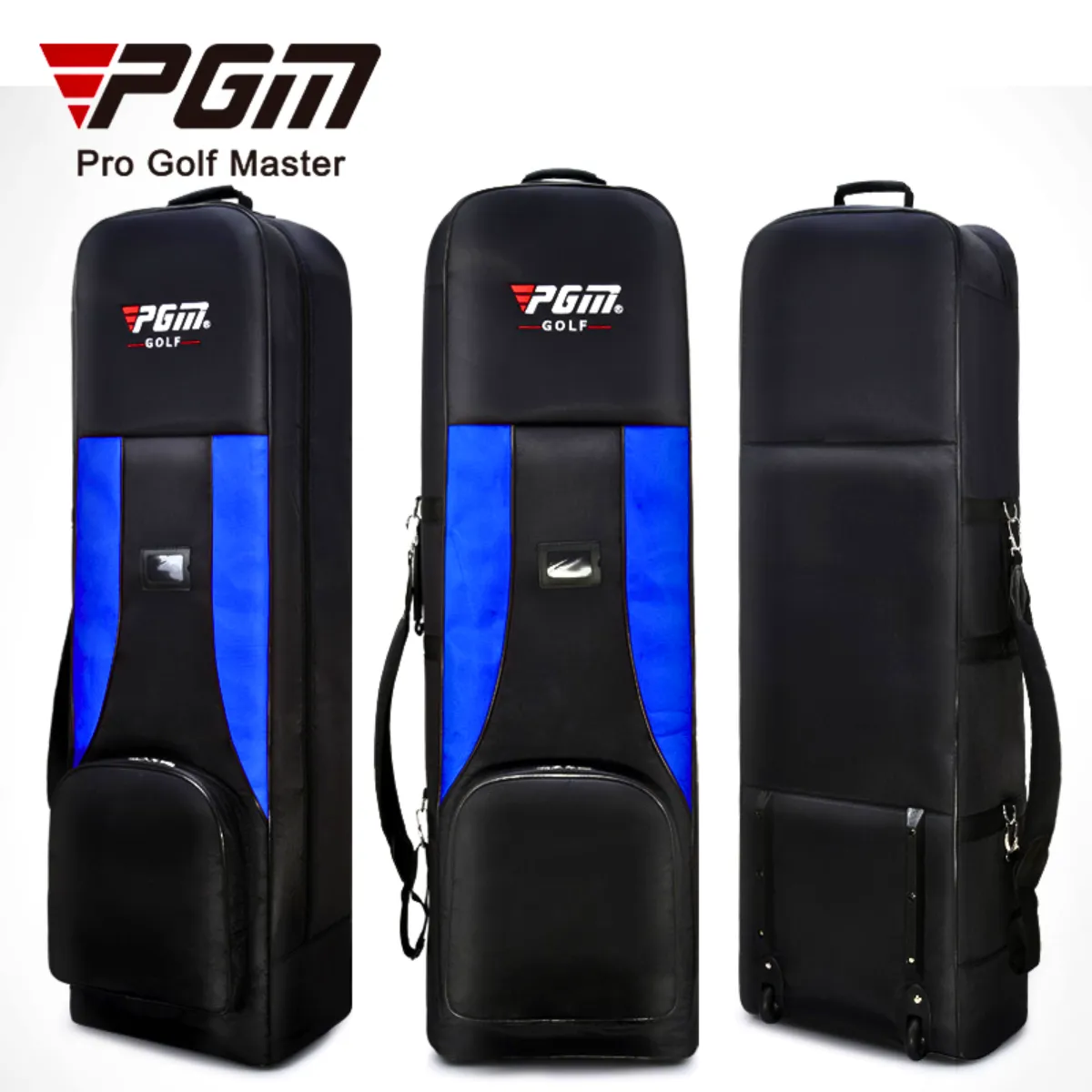 PGM Durable Thick Nylon Folding 2 Wheeler Golf Travel Bag