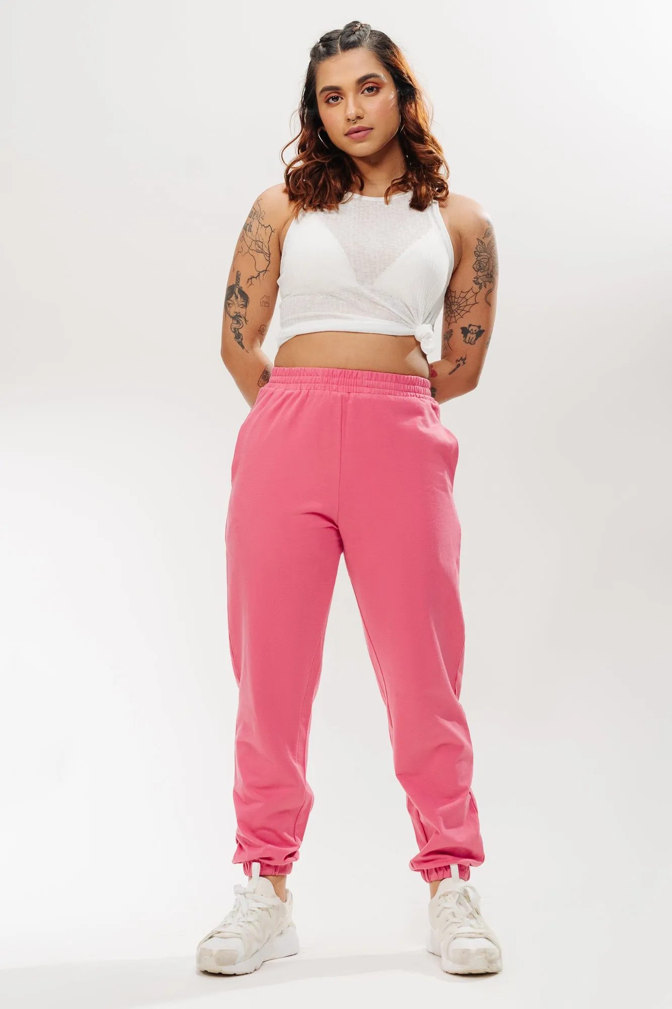 Pink Cotton Joggers