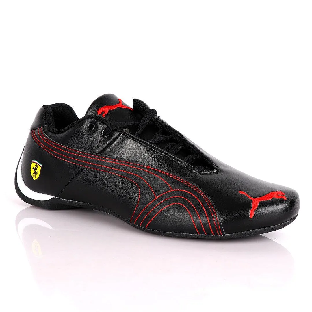 Puma Future Super Cat Leather Sneakers Black Red