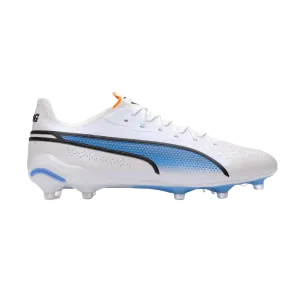 Puma King Ultimate FG/AG White Blue - Goatkits Boots