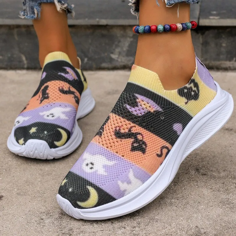 Purpdrank - Purple Casual Sportswear Daily Patchwork Printing Round Comfortable Out Door Shoes