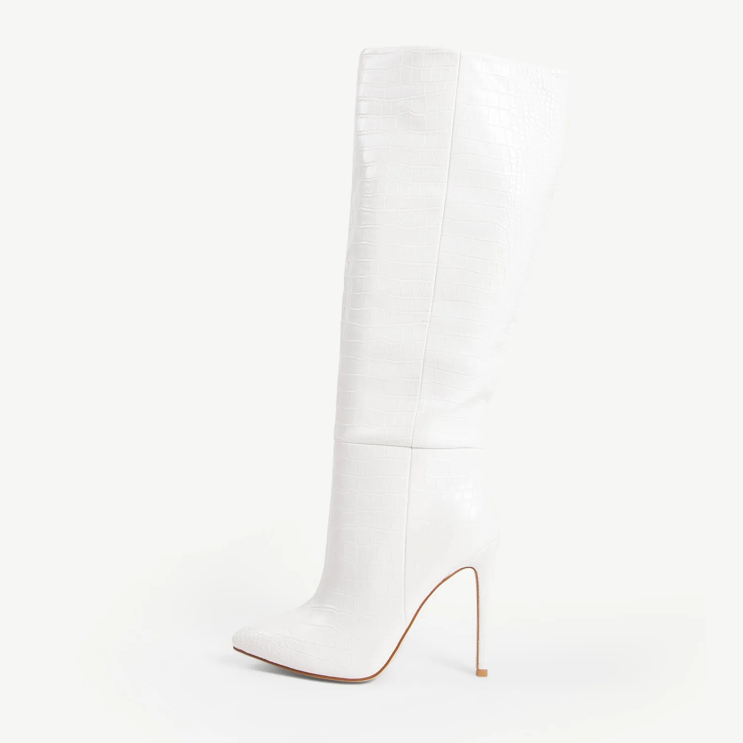 RAID Sonny Wide Fit Stiletto Heeled Boot in White