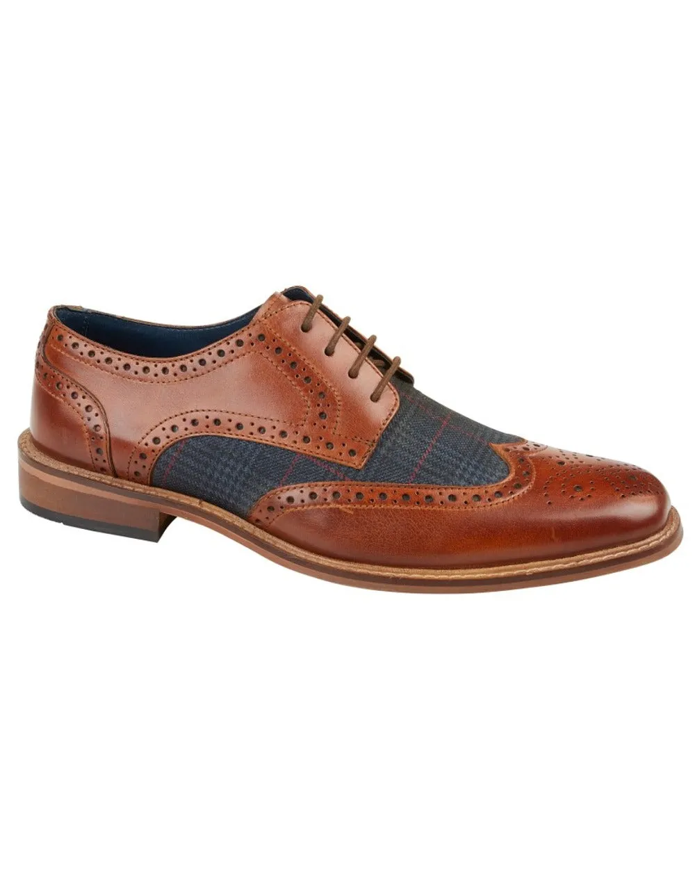 Roamers Mens 4 Eyelet Wing Brogue Oxford Shoes