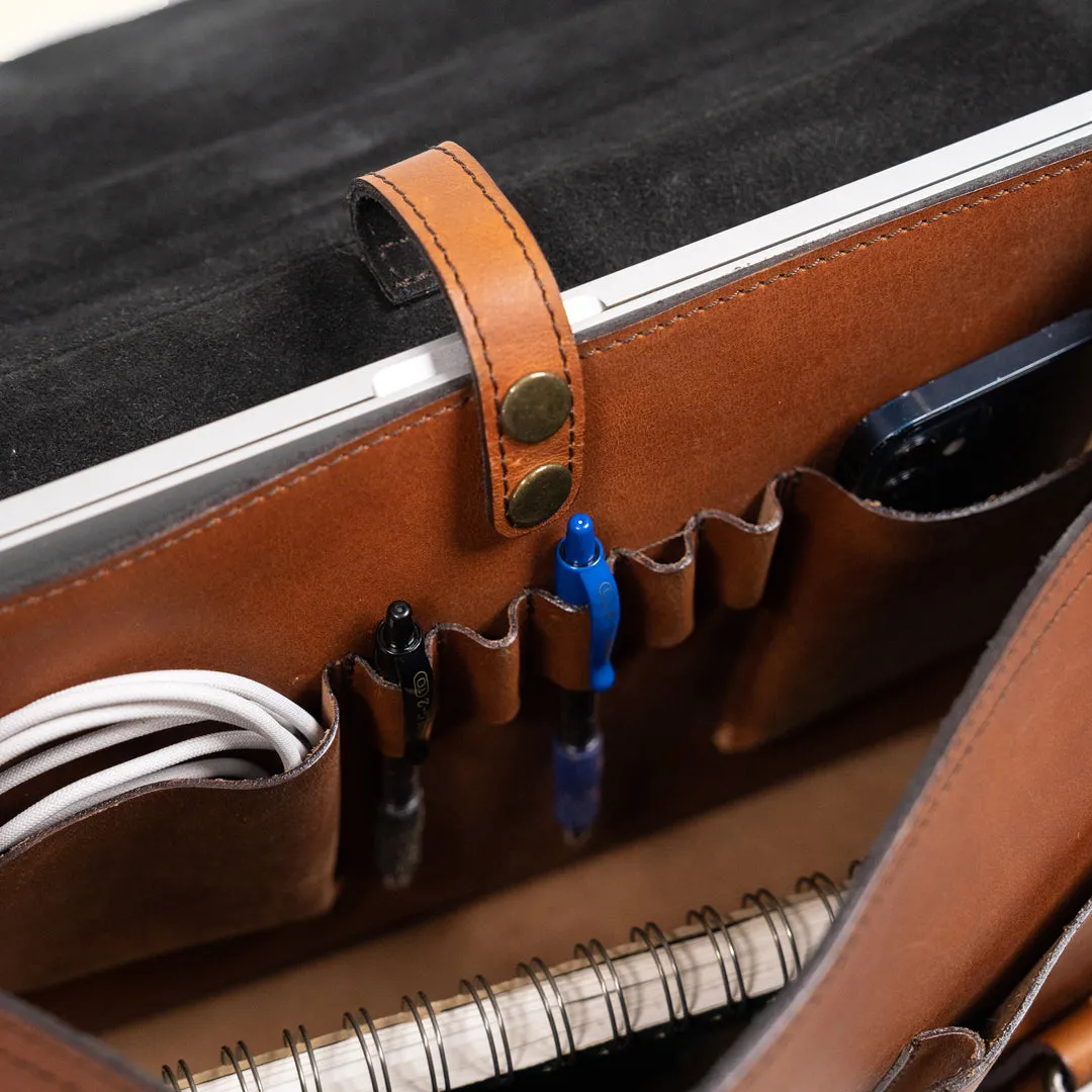 Roosevelt Leather Briefcase | Amber Brown