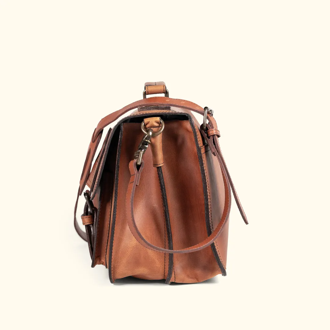 Roosevelt Leather Briefcase | Amber Brown