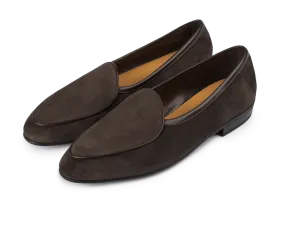 Sagan Classic Loafers in Lusitanias Dark Brown Asteria Suede with Rubber Sole