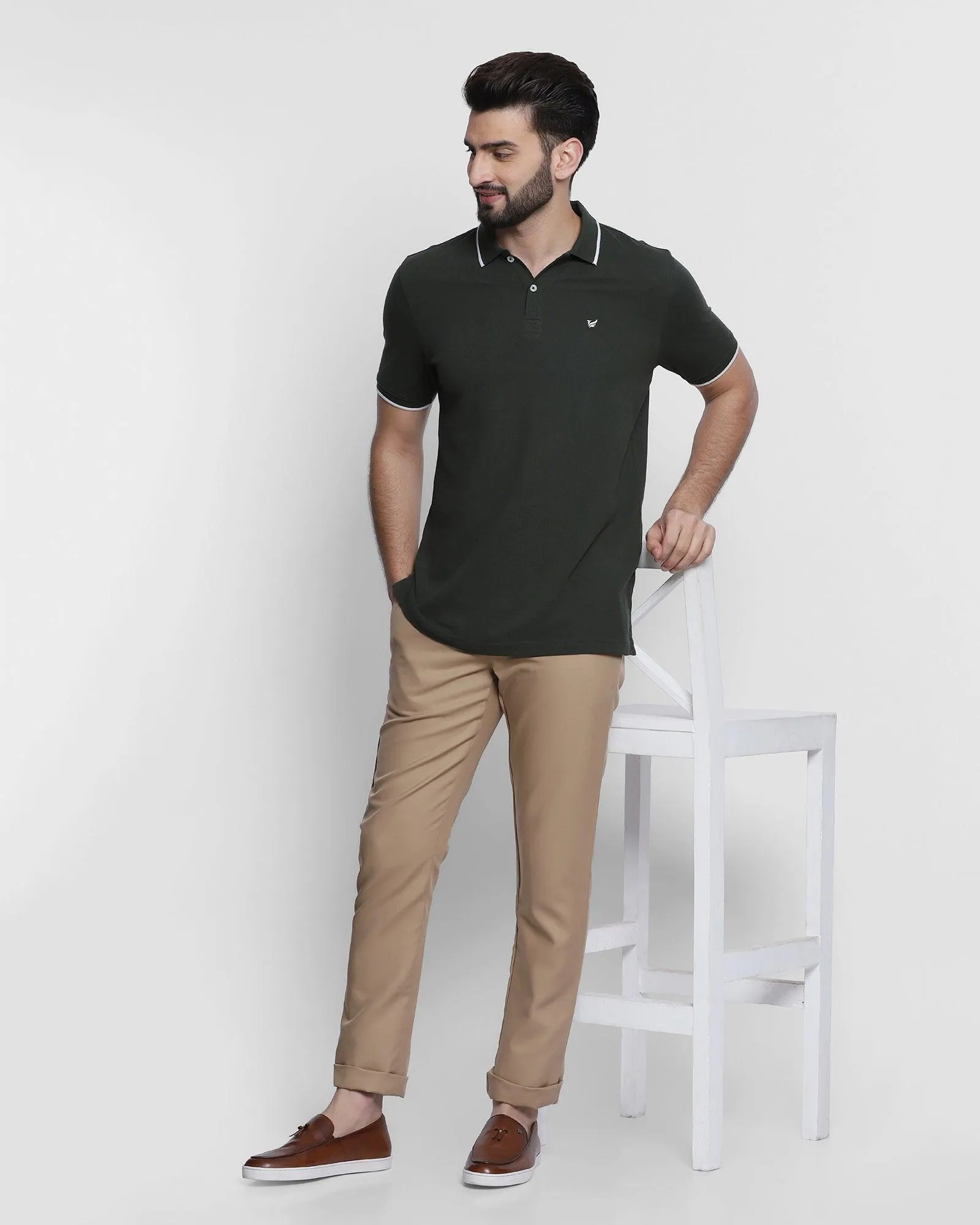 Slim Comfort B-95 Casual Khaki Solid Khakis - Supima