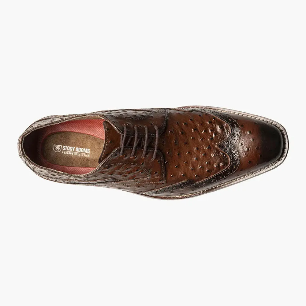 Stacy Adams GENNARO Cognac Wingtip Oxford Shoes