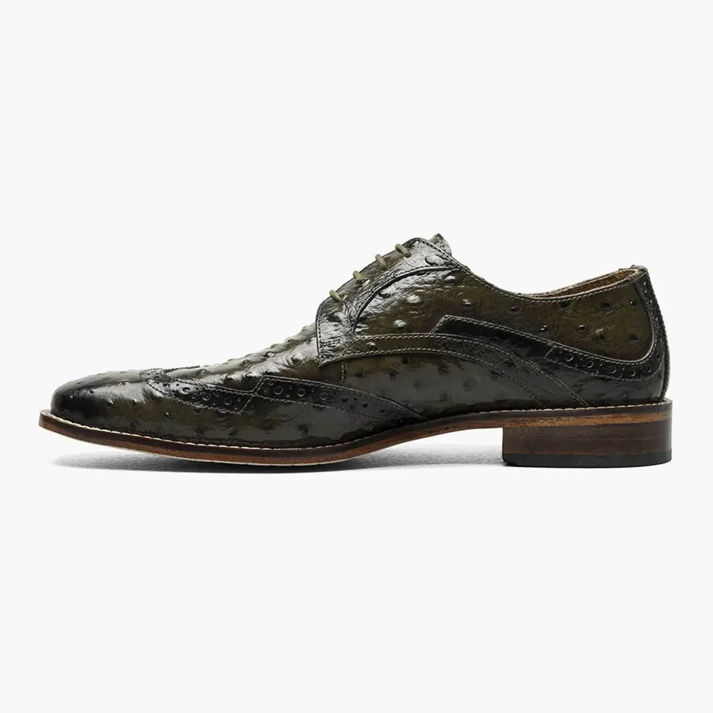 Stacy Adams GENNARO Olive Wingtip Oxford Shoes