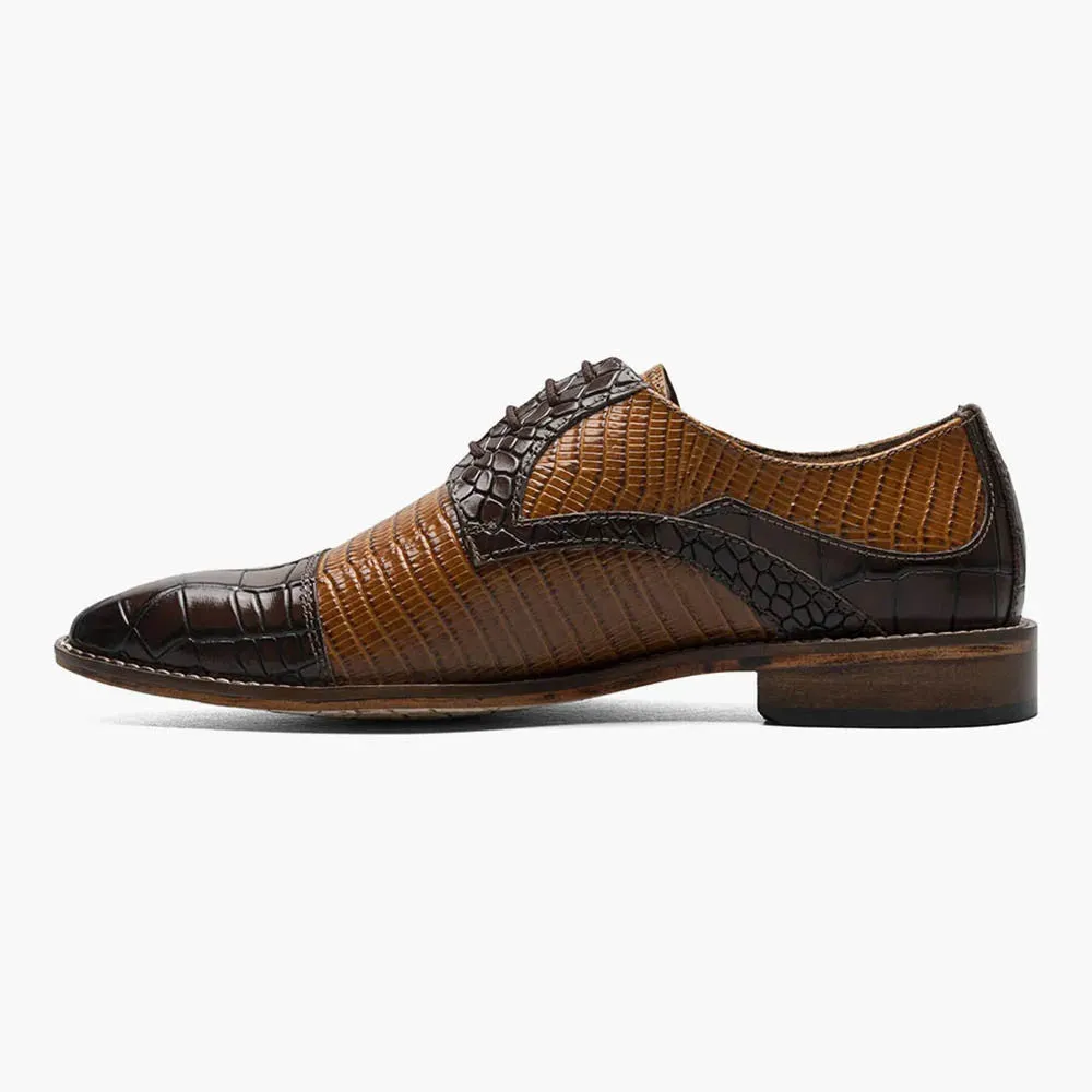 Stacy Adams TEDESCO Brown Multi Cap Toe Oxford Shoes