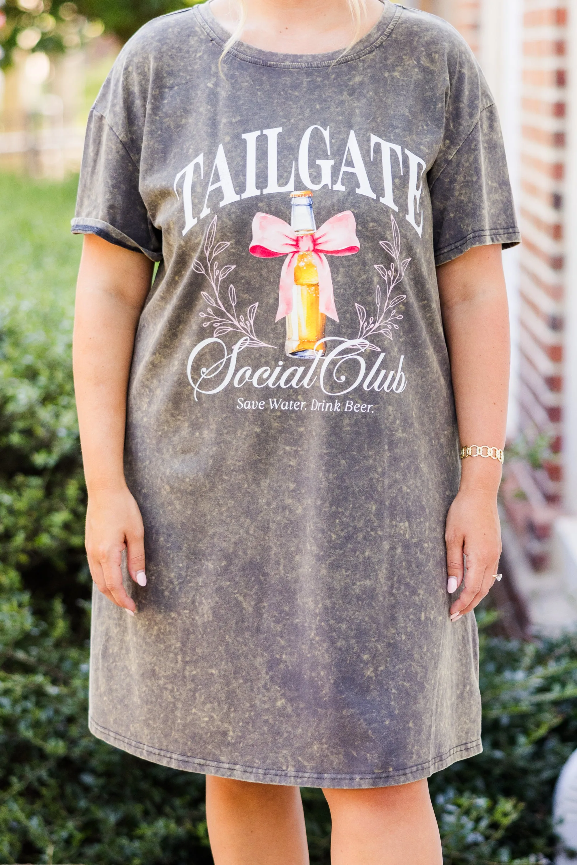 Tailgate Social Club T-Shirt Dress, Charcoal