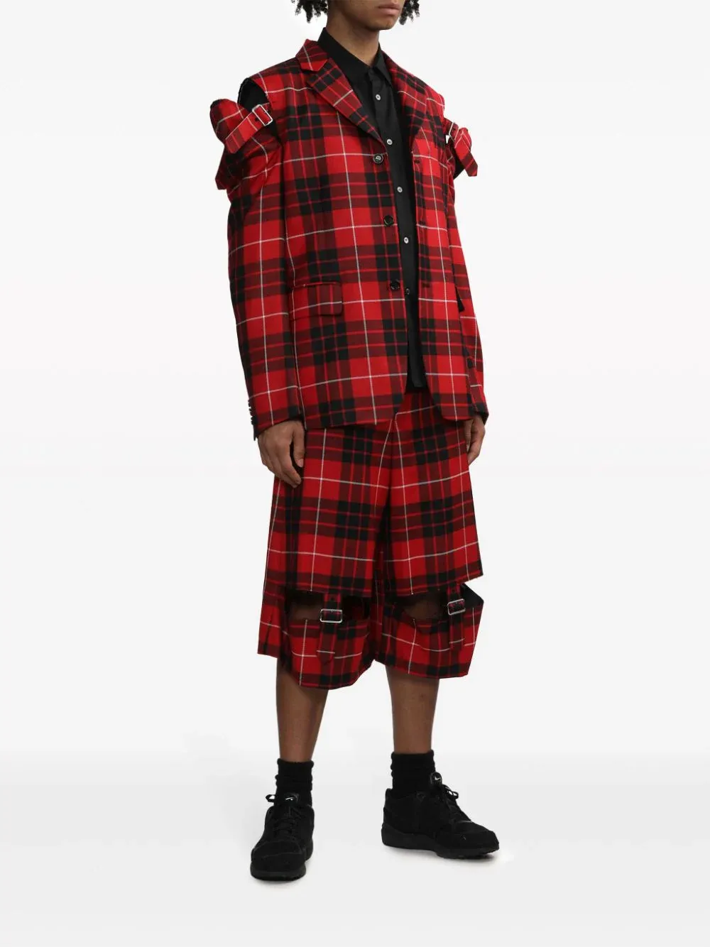 Tartan Check Button Shorts