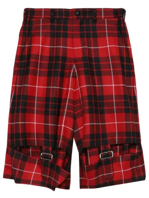 Tartan Check Button Shorts