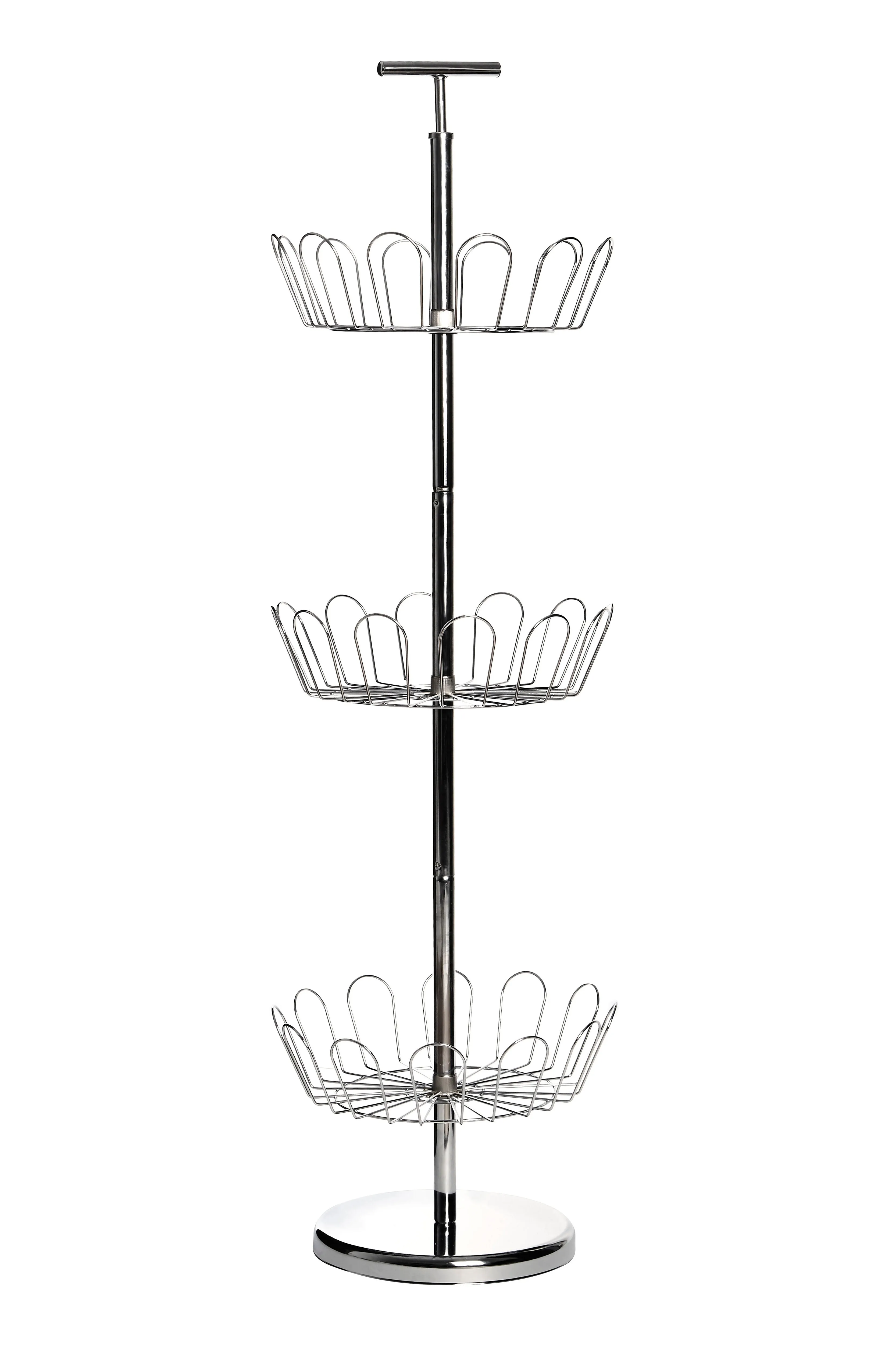 Tavia Revolving Silver Shoe Stand