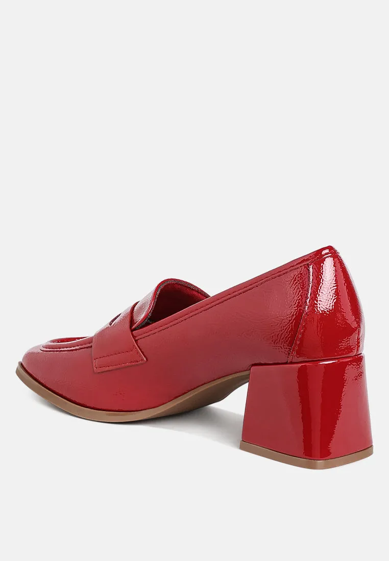 Umdoni Penny Strap Block Heel Loafers