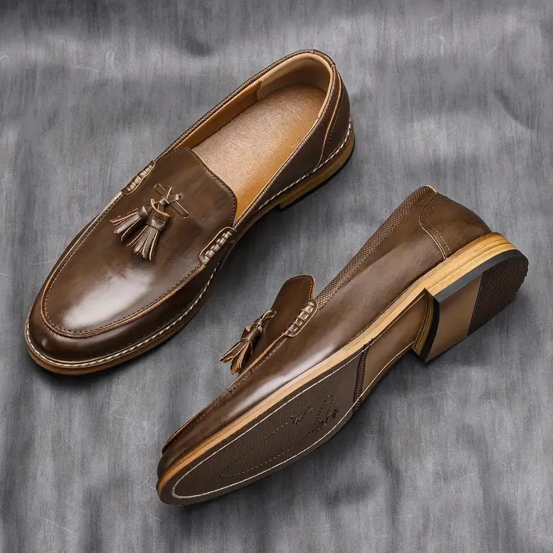 Valentino Genuine Leather Tassel Loafers