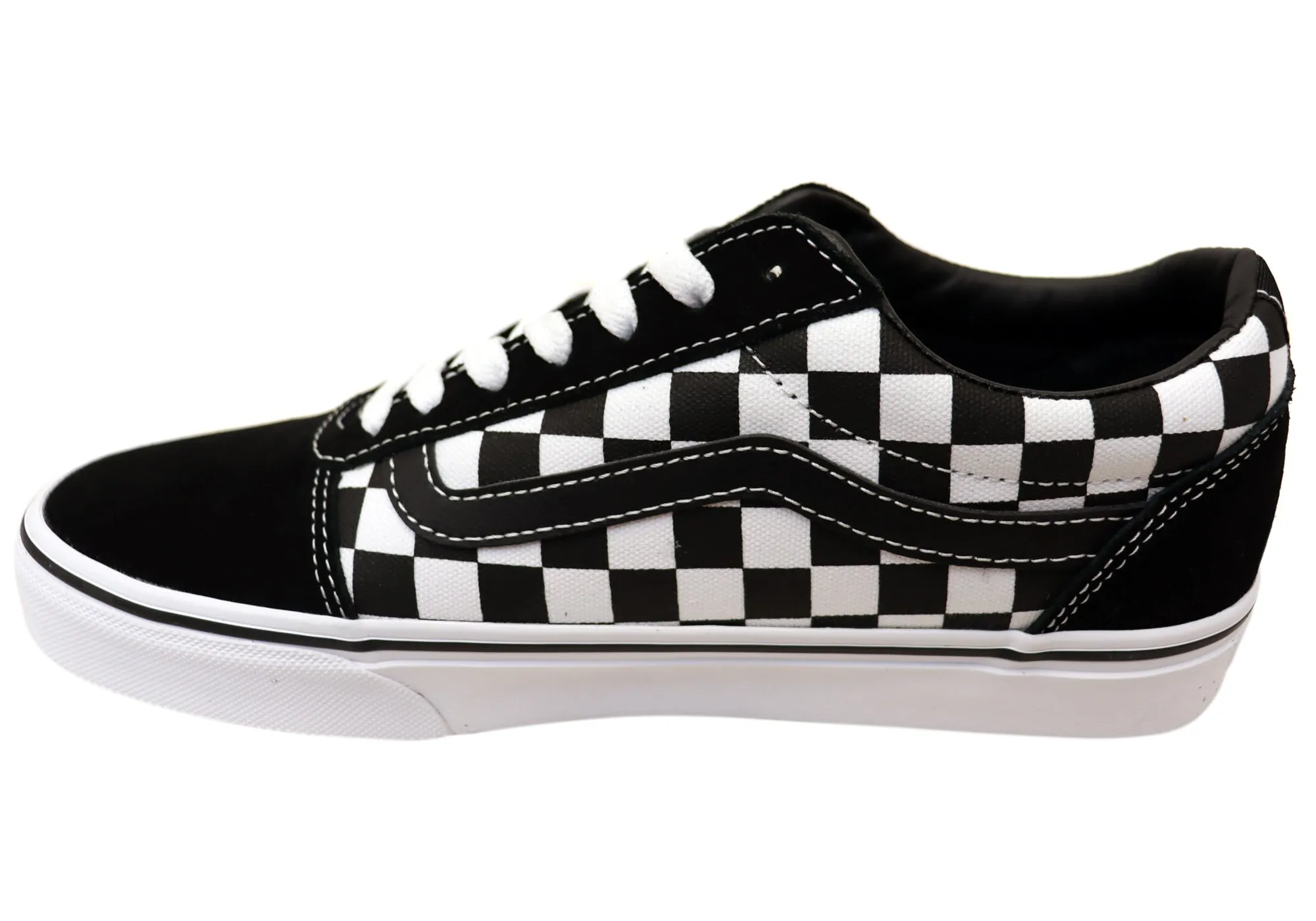 Vans Mens Ward Checkered Comfortable Lace Up Sneakers