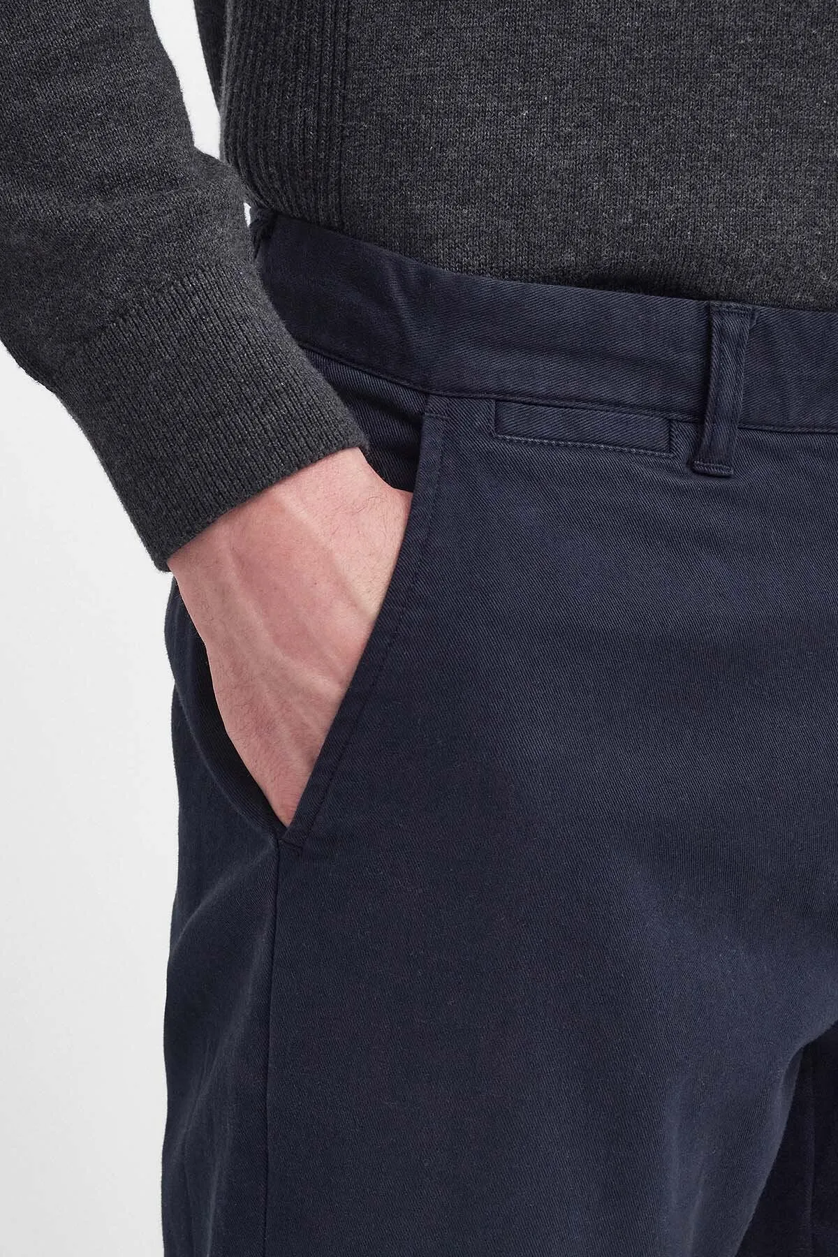 Washed Stretch Tailored Trousers