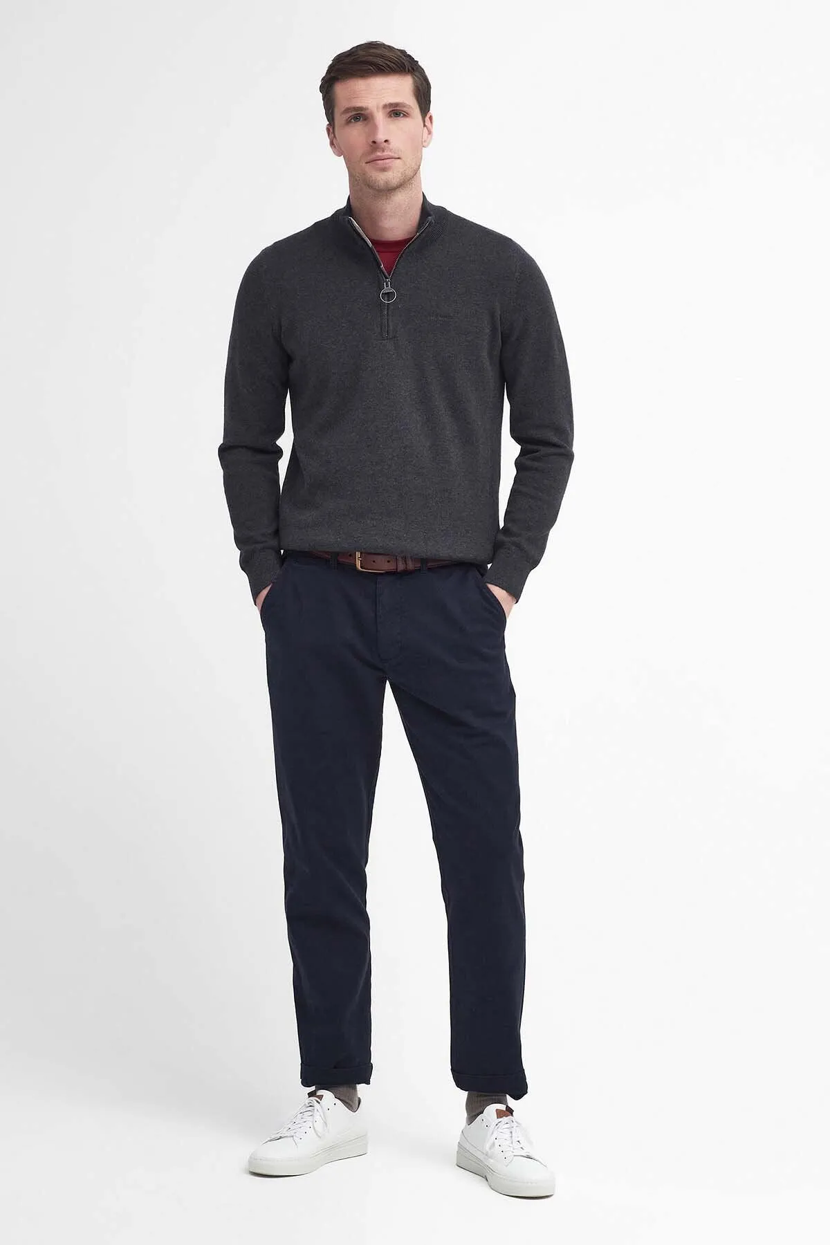 Washed Stretch Tailored Trousers