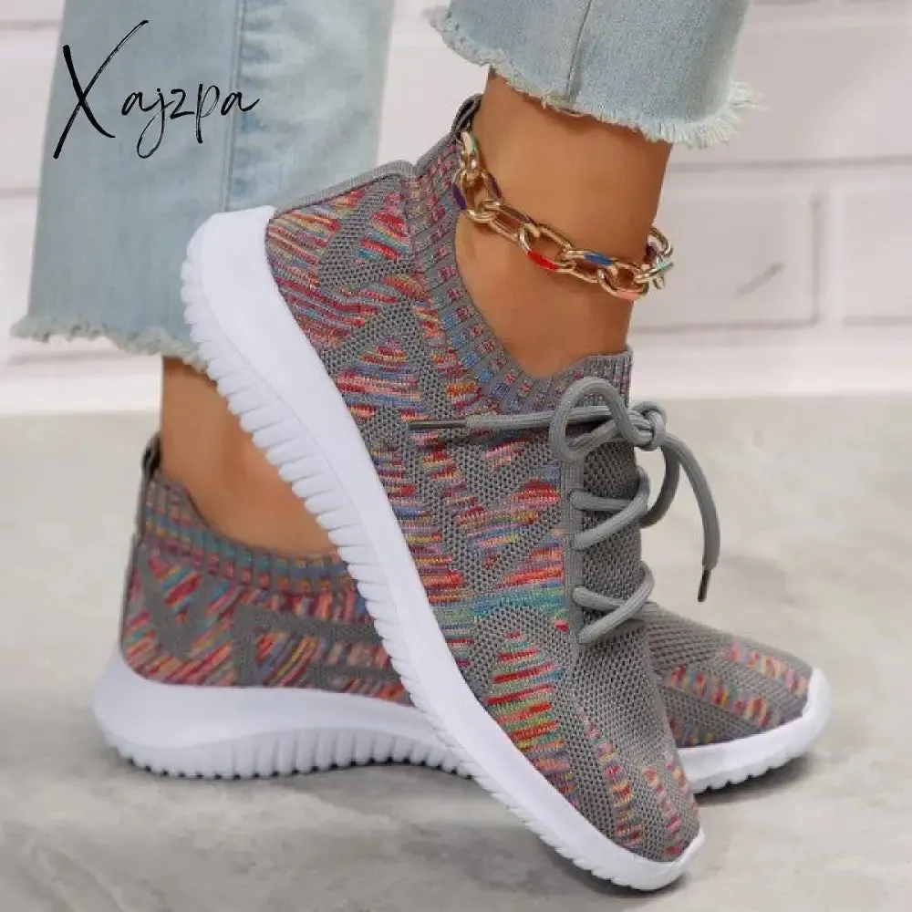 Xajzpa - Black Casual Sportswear Daily Patchwork Frenulum Round Comfortable Out Door Shoes