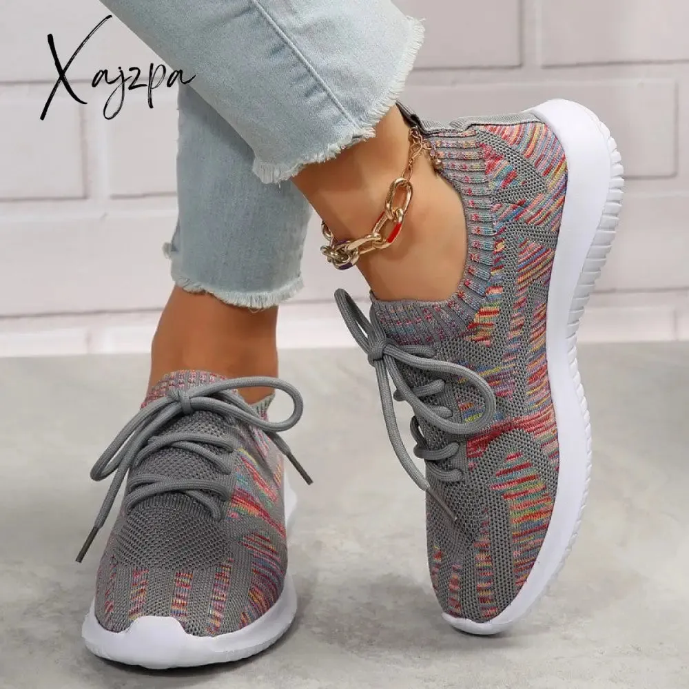 Xajzpa - Black Casual Sportswear Daily Patchwork Frenulum Round Comfortable Out Door Shoes