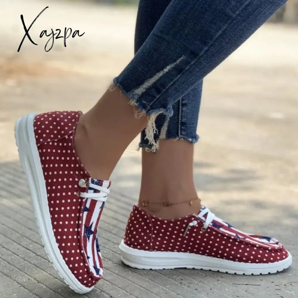 Xajzpa - Red Casual Patchwork Printing Round Comfortable Shoes