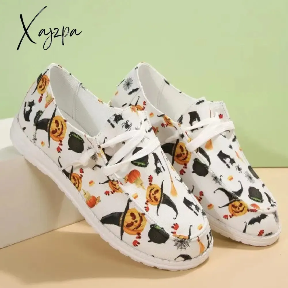 Xajzpa - White Casual Patchwork Printing Round Comfortable Out Door Shoes