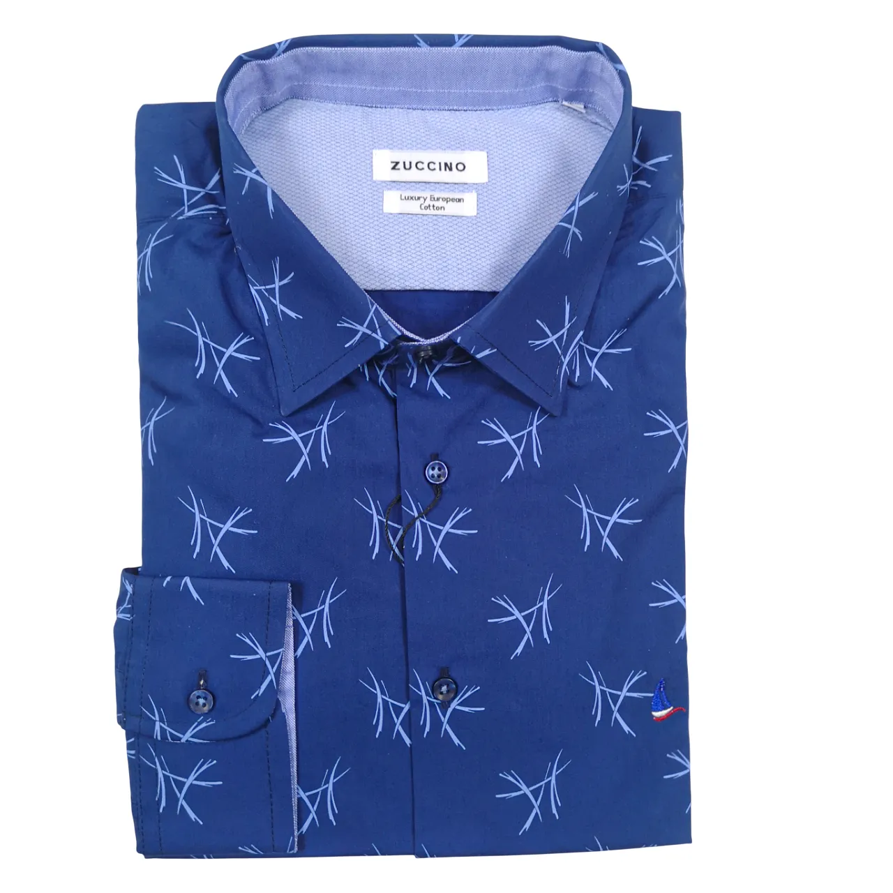 Zuccino Italy Blue Geo LS Shirt